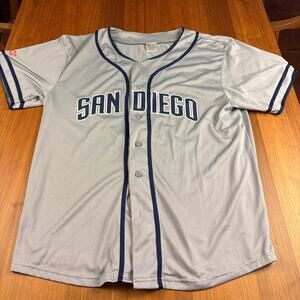 San Diego Padres Carlos Quentin Number 18 Grey and navy Blue Baseball MLB Jersey